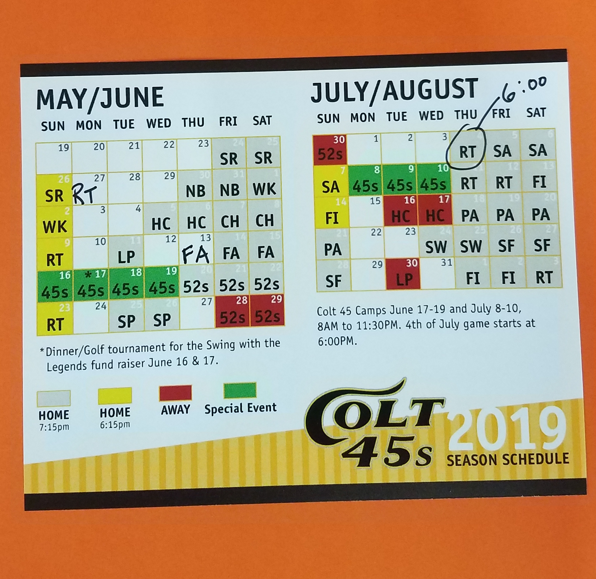 The REALLY Corrected 2019 Pocket Schedule
