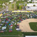 Aerial shot of Tiger Field during the 2024 Kool April Nites Show & Shine (photo courtesy of Tony Hord).