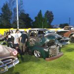 Showcasing cars in the outfield during the 2024 Kool April Nites Show & Shine at Tiger Field.