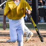 The Colt 45s batboy running back to the dugout from home plate carrying a player's bat (versus West Coast Kings on 2024-06-09 courtesy of Bill Wagner).