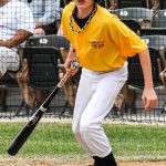 Batboy Zach hustling back to the home team dugout (versus TKB Baseball on 2024-06-02 courtesy of Bill Wagner).